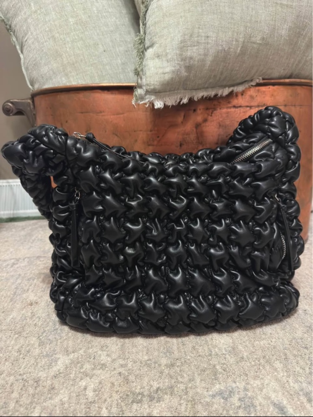 Sondra Roberts Squared Quilted Hobo Purse - Picture 2 of 8